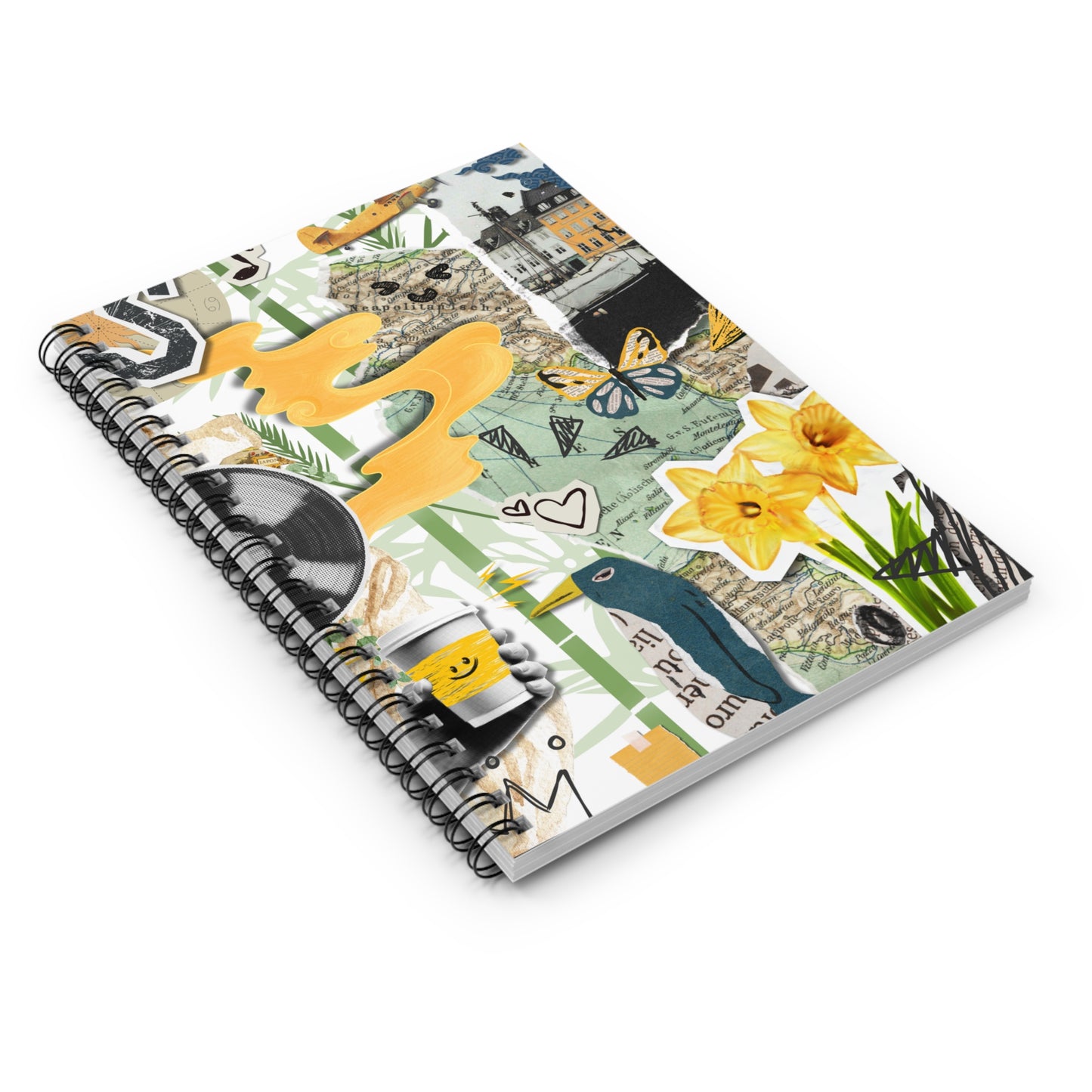 Whimsical Spiral Notebook - Perfect for Creatives, Journal Lovers, Note-taking, Gifts, Study, Cool Journals, Artsy Vibes, Vintage Collage, Abstract Art, Notebook