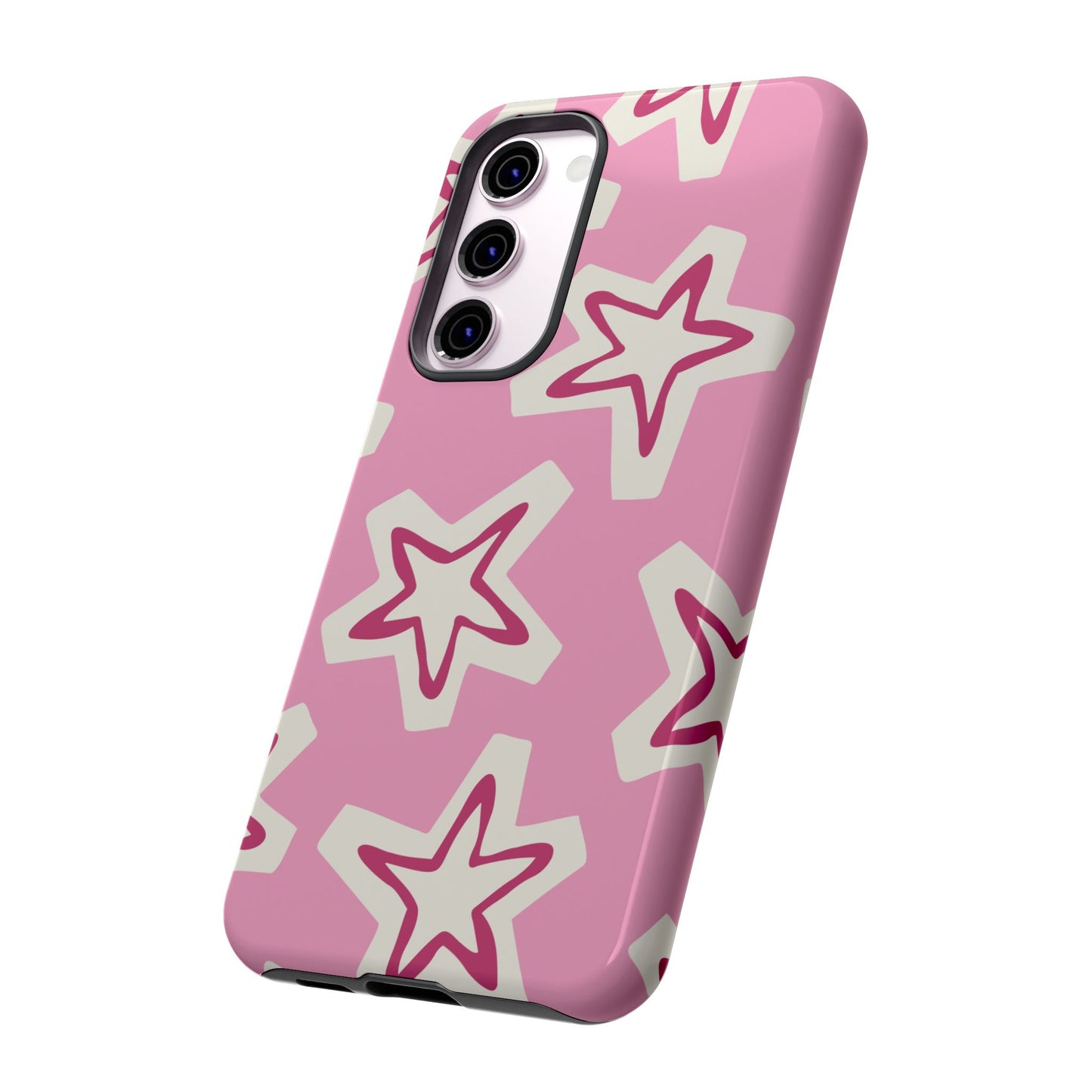 Starry Pink Phone Case | Tough Cases for Trendy Protection, Cute Gift, Fun Design, Holiday Match, Everyday Use