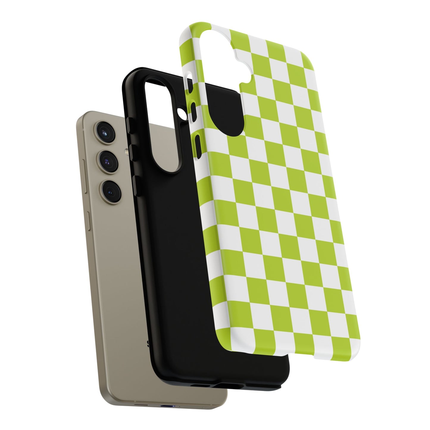 Lively Checker Pattern Phone Case | Tough Cases, Green Checkered Design, Unique Cell Phone Cover, Trendy Accessory, Gift Idea