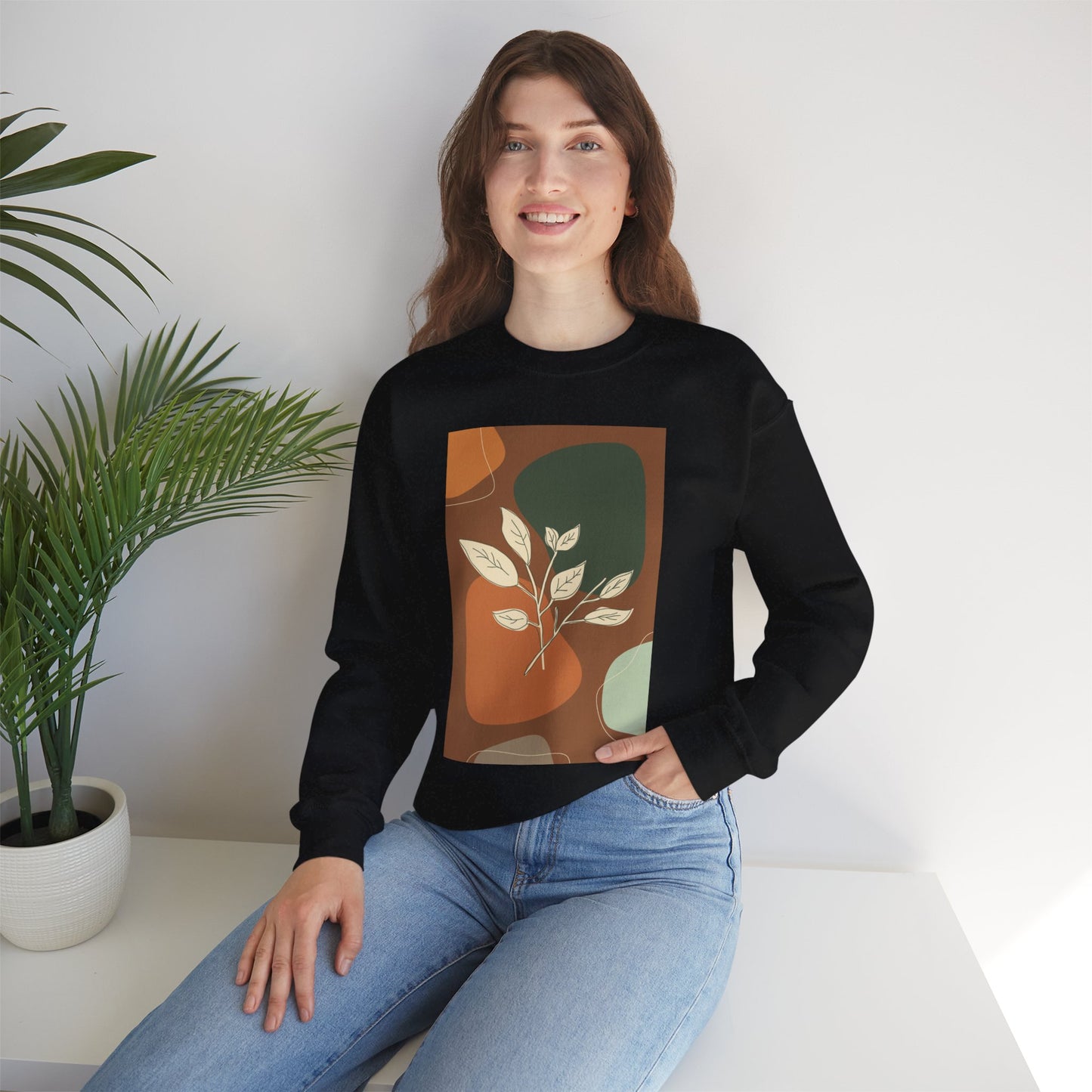 Botanical Print Crewneck Sweatshirt | Cozy Unisex Sweatshirt, Fall Fashion, Casual Wear, Gift for Her, Botanical Art