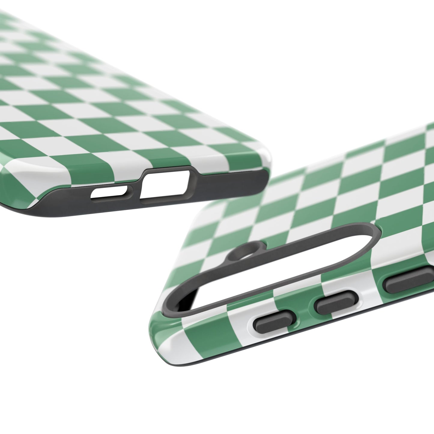 Stylish Phone Case - Green Checker Print, Trendy Phone Cover, Unique Gift, Modern Accessories, Eco-Friendly Case