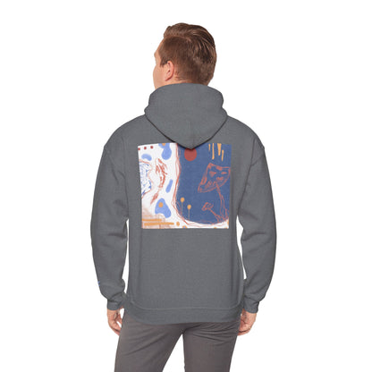 Artistic Unisex Hooded Sweatshirt - Cozy Streetwear for Comfort, Gift for Art Lovers, Perfect for Fall, Casual Style