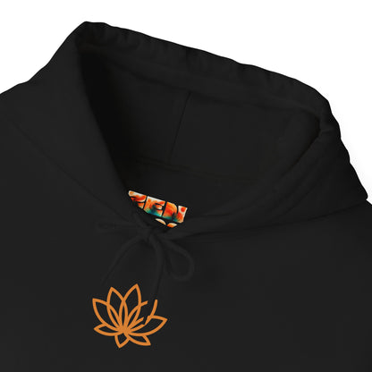Serene Adventure Hoodie with Lotus Design, Eco-Friendly Sweatshirt for Outdoors, Yoga, Surfing, Beach Days, Mindfulness, Gift for Her, Gift for Him, Kayak Sweatshirt, Outdoor Designs