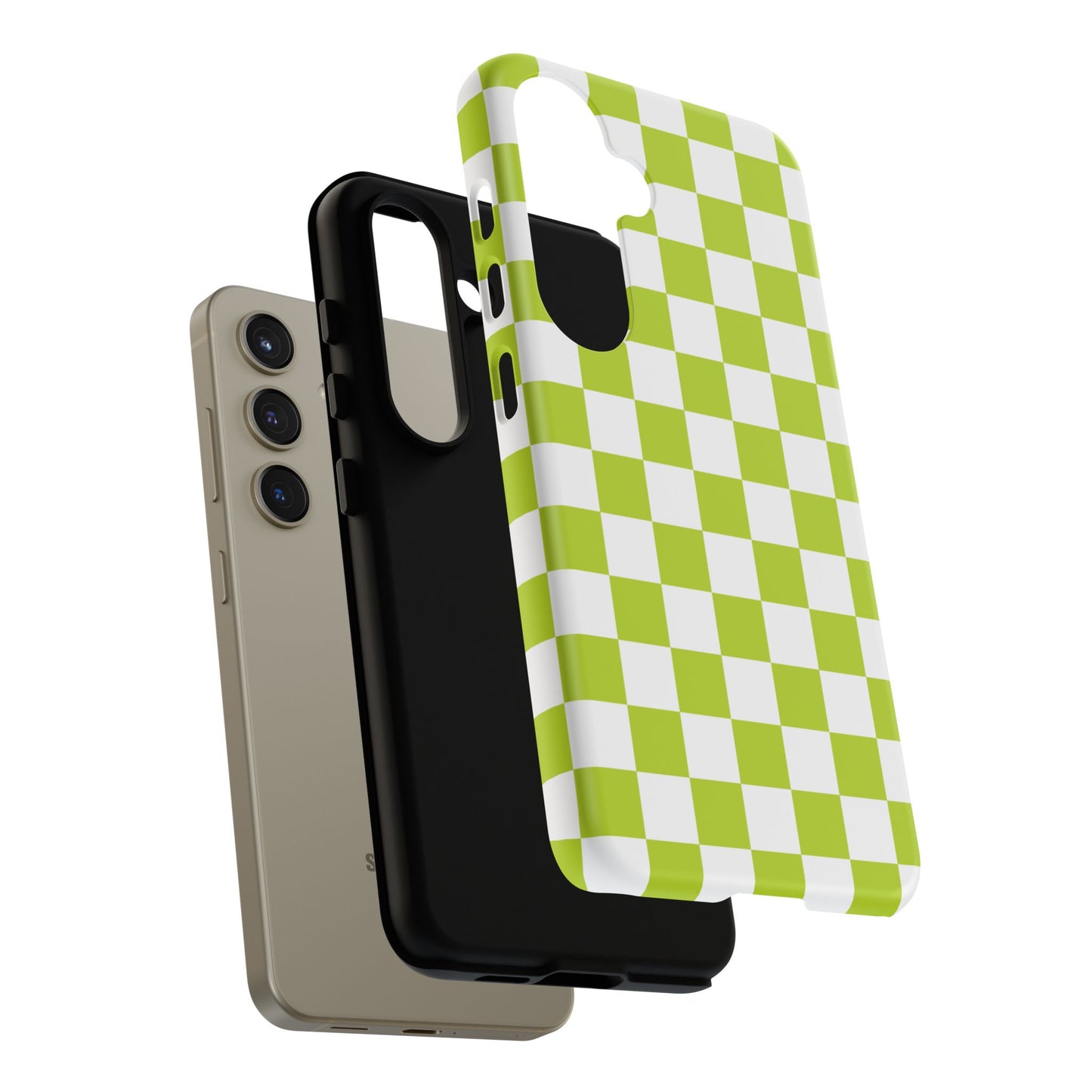 Lively Checker Pattern Phone Case | Tough Cases, Green Checkered Design, Unique Cell Phone Cover, Trendy Accessory, Gift Idea