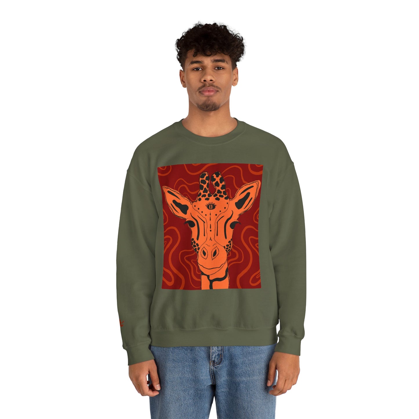 Giraffe Art Crewneck Sweatshirt, Cozy Giraffe Sweatshirt, Animal Lover Gift, Unique Sweatshirt for Friends, Cute Animal Apparel