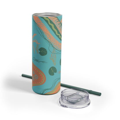Vibrant Skinny Tumbler, Colorful Drinkware, Reusable Travel Mug, Eco-friendly Gift, Summer Hydration Cup, Stylish Beverage Container