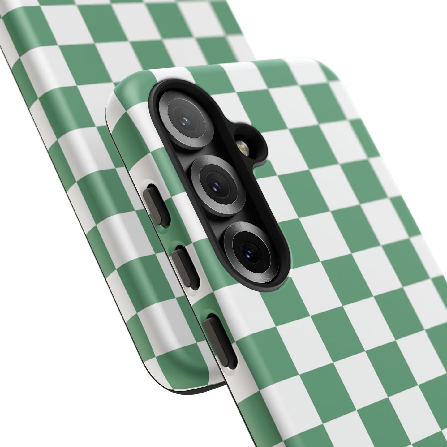 Stylish Phone Case - Green Checker Print, Trendy Phone Cover, Unique Gift, Modern Accessories, Eco-Friendly Case