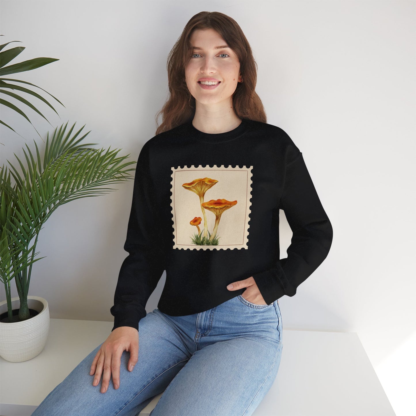 Vintage Floral Crewneck Sweatshirt, Cozy Fall Wear, Unisex Gift, Mushroom Art Apparel, Nature Lover Outfit, Comfy Mushroom Crewneck, Vintage Style