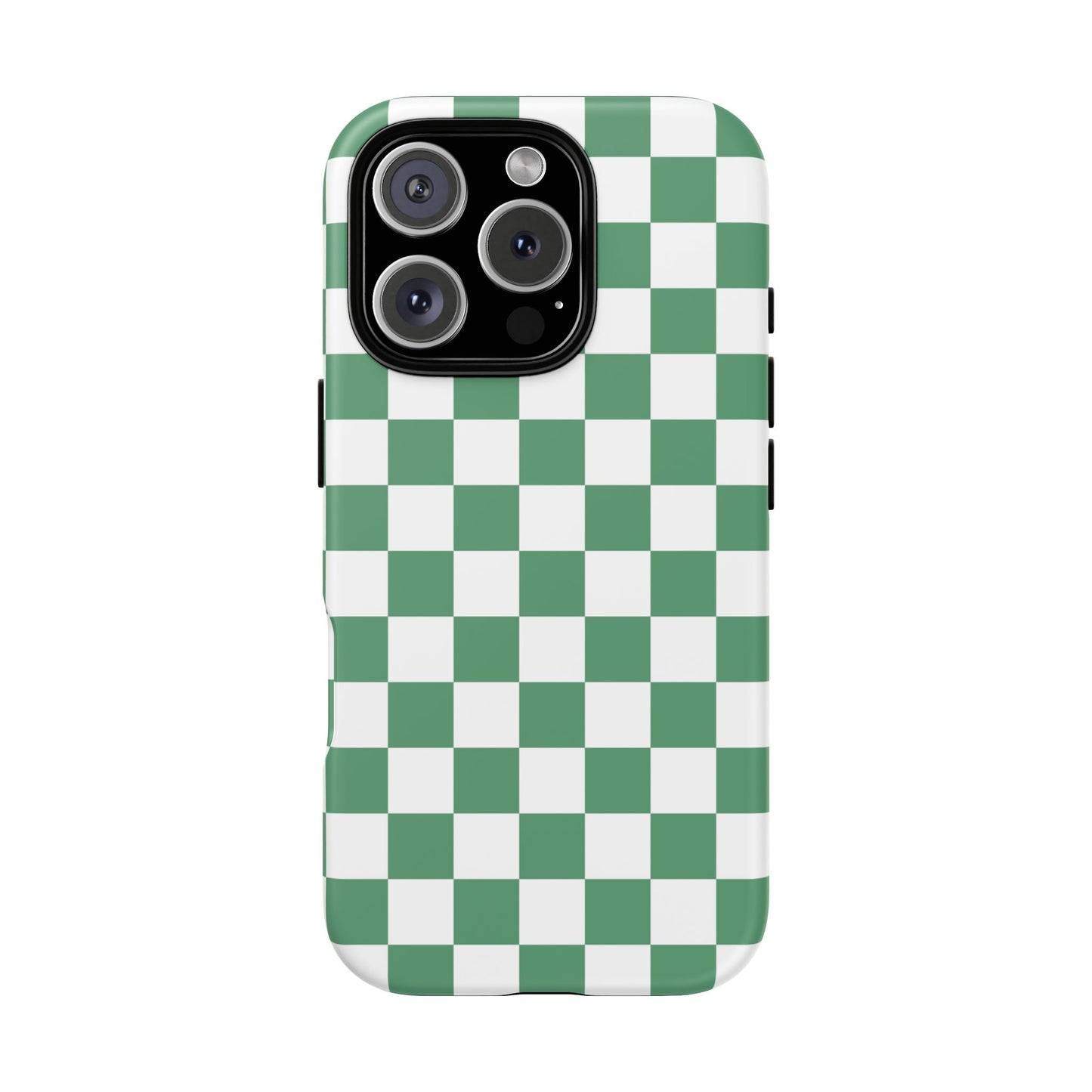 Stylish Phone Case - Green Checker Print, Trendy Phone Cover, Unique Gift, Modern Accessories, Eco-Friendly Case
