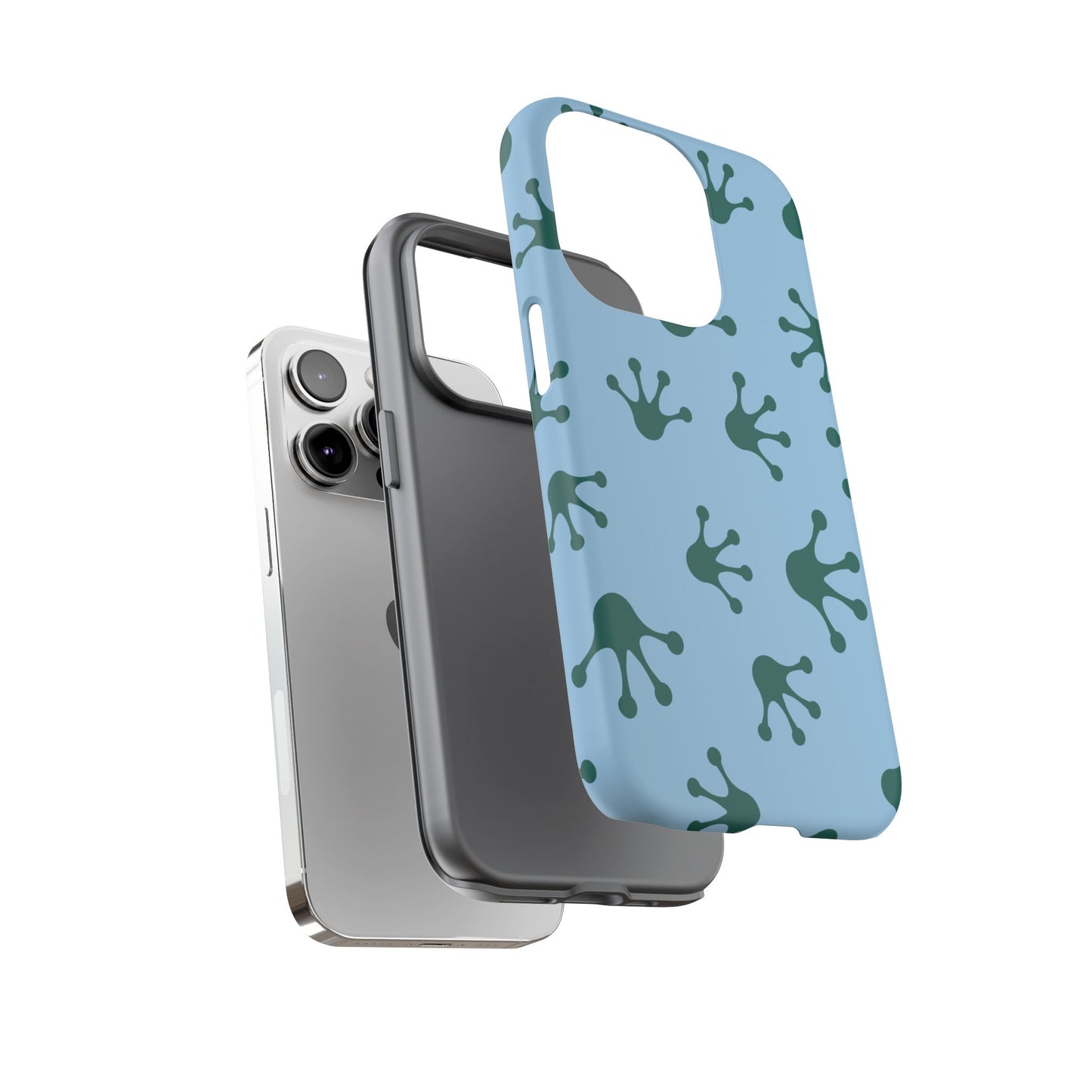 Frog Pattern Phone Case, Tough Cases for Nature Lovers, Unique Gift for Kids, Eco-Friendly Accessories, Stylish Cell Phone Cover, Cute Frog Print Pattern, Artsy Phone Cases