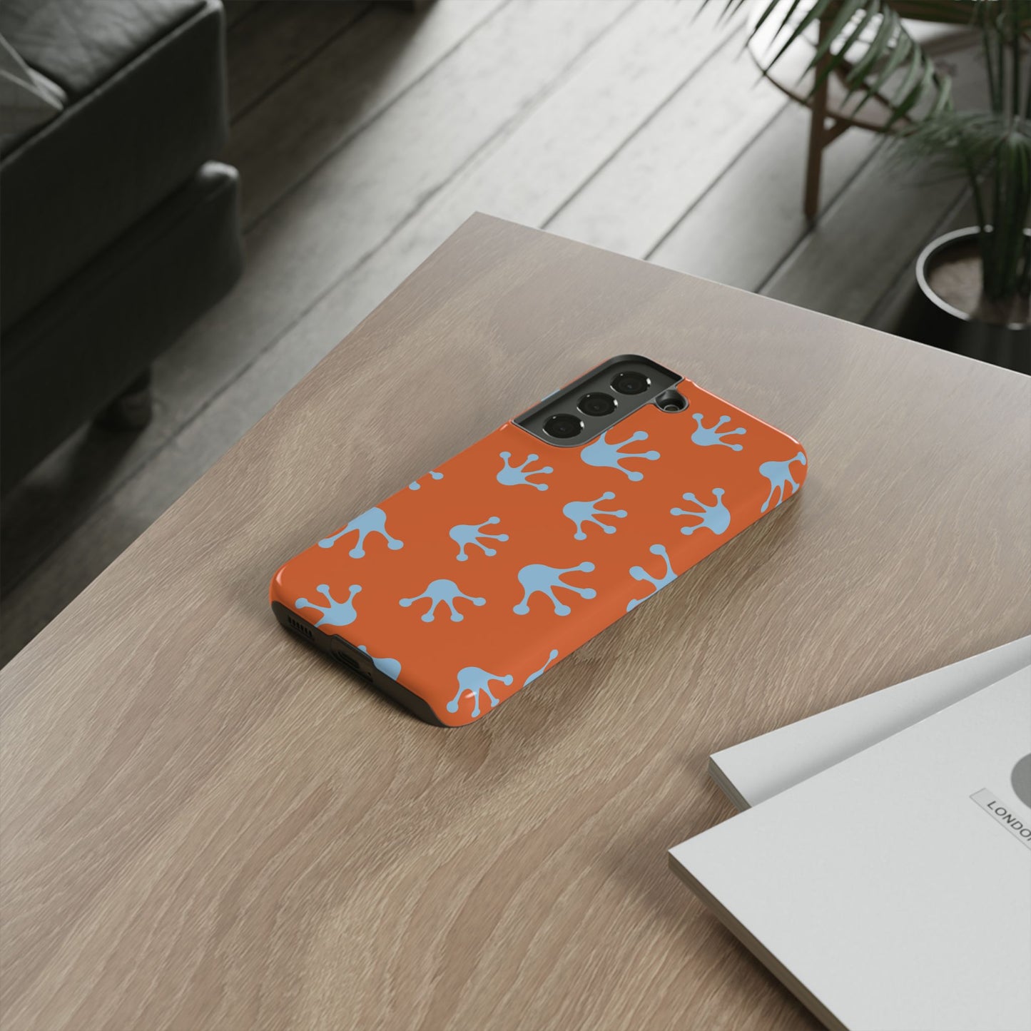 Frog Print Phone Case - Tough Cases, Orange Frog Design, Unique Gift, Fun Accessories, Vibrant Phone Cases, Cool Cases