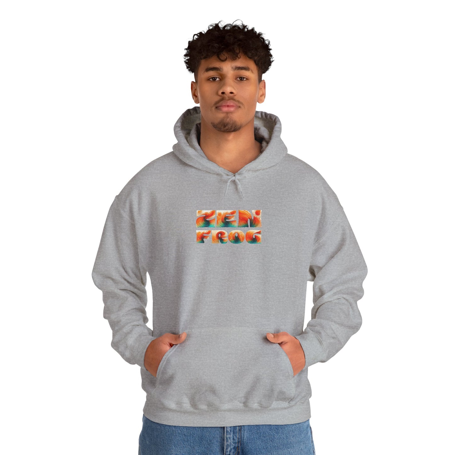 Vibrant Unisex Hoodie with Zen Frog and Snake Design, Cool Gift for Nature Lovers, Casual Wear for All Occasions, Gift for Her, Cool Hoodies