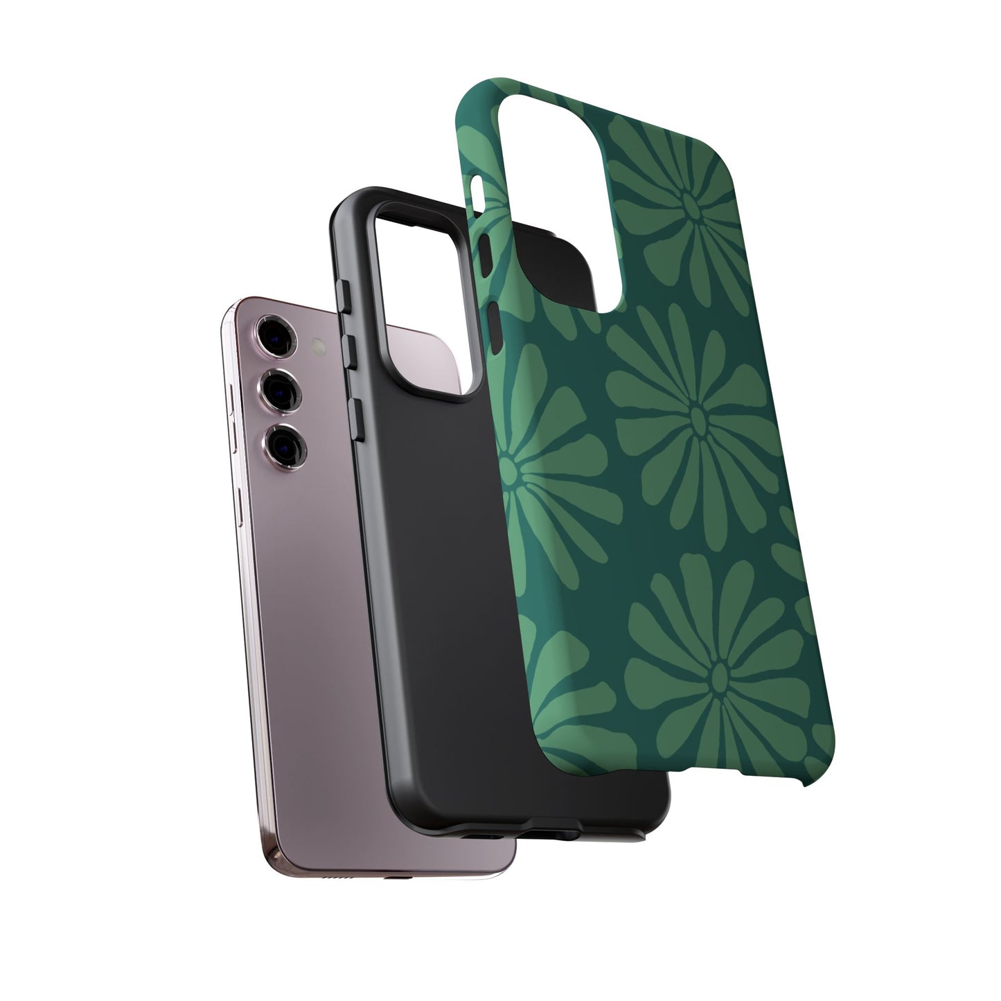 Stylish iPhone Case, Floral Phone Cover, Tough Phone Cases, Green Daisy Design, Unique Gift for Her, Spring Accessories
