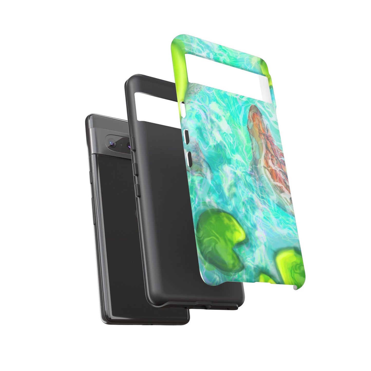 Watercolor Phone Case, Nature Lover Gift, Tough Phone Cover, Phone Accessory, Unique Design for Spring/Summer, Lily Pad, Fish Pond