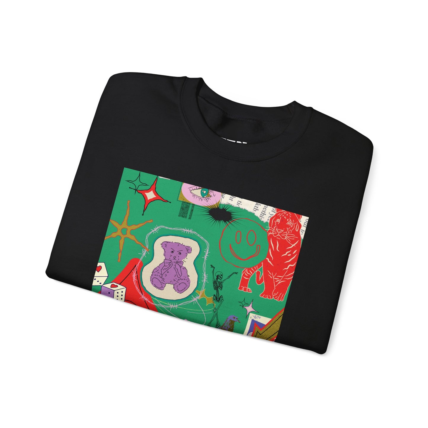 Vibrant Artwork Crewneck Sweatshirt - Cozy Unisex Gift, Trendy Streetwear, Spring Fashion, Unique Graphic Tee, Art-Inspired Apparel
