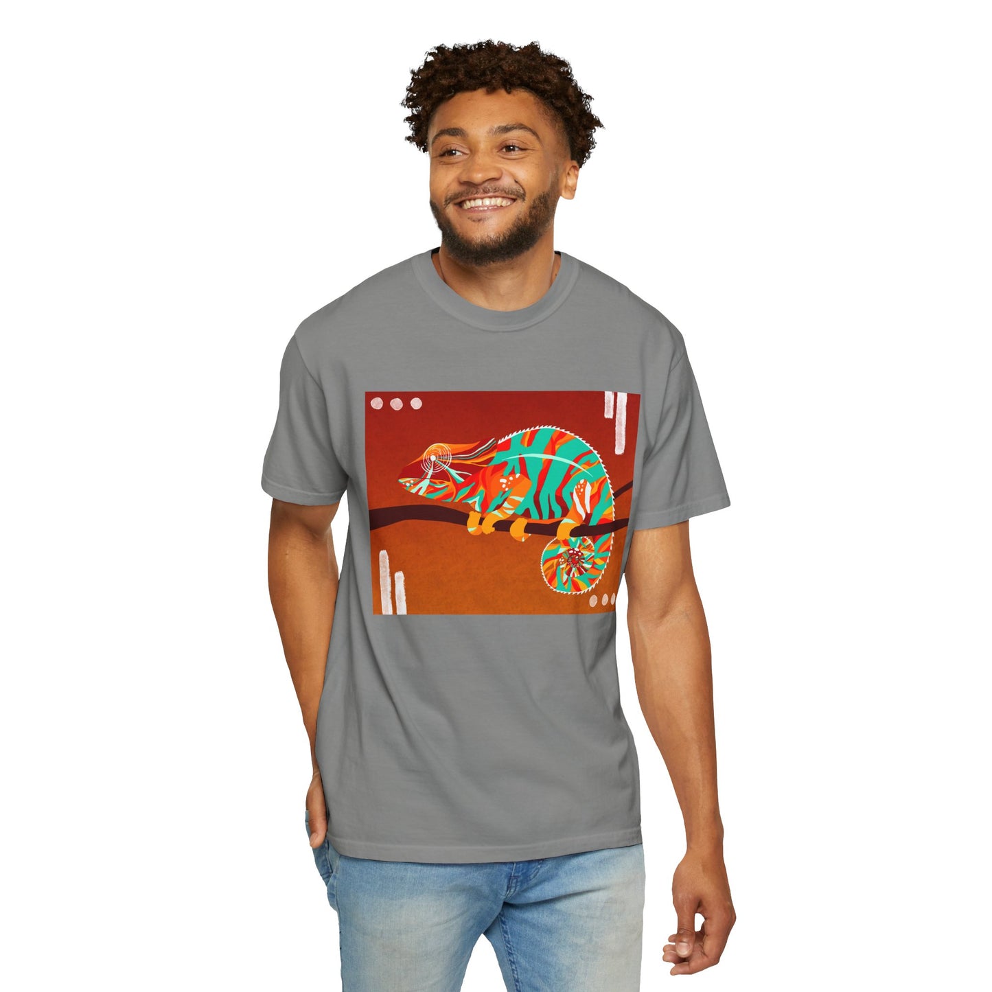 Vibrant Chameleon T-Shirt | Eco-friendly Fashion Tee, Unisex Graphic Tee, Animal Lover Shirt, Gift for Nature Enthusiasts