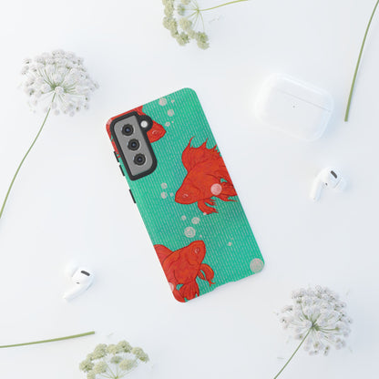 Vibrant Goldfish Phone Case, Colorful iPhone Cover, Ocean Vibe Accessory, Unique Gift for Fish Lovers, Cute Phone Cases