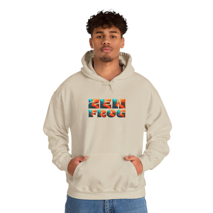 Zen Frog & Moon Unisex Hoodie, Cozy Sweatshirt for Relaxation, Gifts for Nature Lovers, Festival Wear, Everyday Comfort