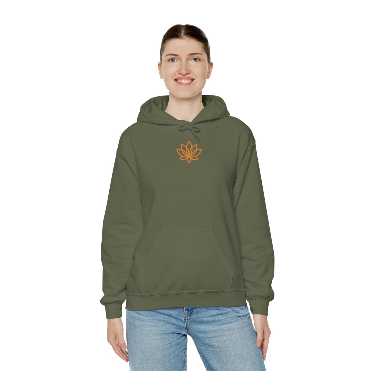 Serene Adventure Hoodie with Lotus Design, Eco-Friendly Sweatshirt for Outdoors, Yoga, Surfing, Beach Days, Mindfulness, Gift for Her, Gift for Him, Kayak Sweatshirt, Outdoor Designs