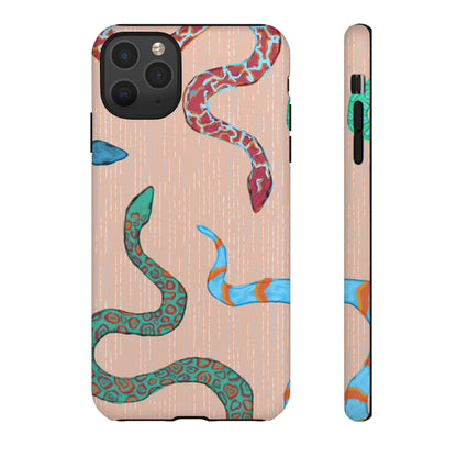 Colorful Snake Phone Case, Tough Phone Case, Unique Phone Cover, Animal Print Case, Gifts for Her, Trendy Accessories