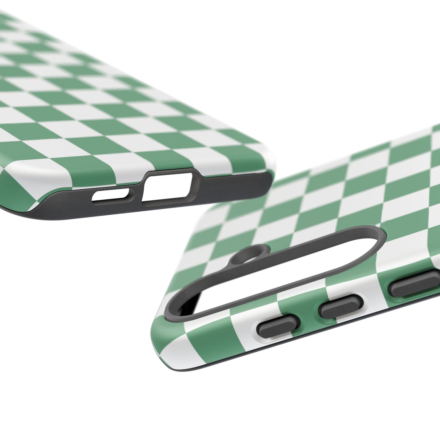 Stylish Phone Case - Green Checker Print, Trendy Phone Cover, Unique Gift, Modern Accessories, Eco-Friendly Case