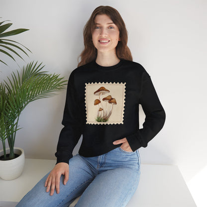 Mushroom Vibes Unisex Crewneck Sweatshirt - Cozy Fashion, Nature Lover Gift, Fall Outfit, Eco-Friendly Style, Perfect for Autumn, Artsy Sweatshirts, Premium, Nature-inspired Crewnecks