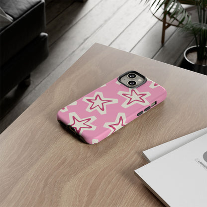 Starry Pink Phone Case | Tough Cases for Trendy Protection, Cute Gift, Fun Design, Holiday Match, Everyday Use