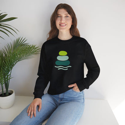 Serene Stones Unisex Crewneck Sweatshirt, Cozy Sweatshirt, Relaxation Apparel, Casual Wear, Mindfulness Gift