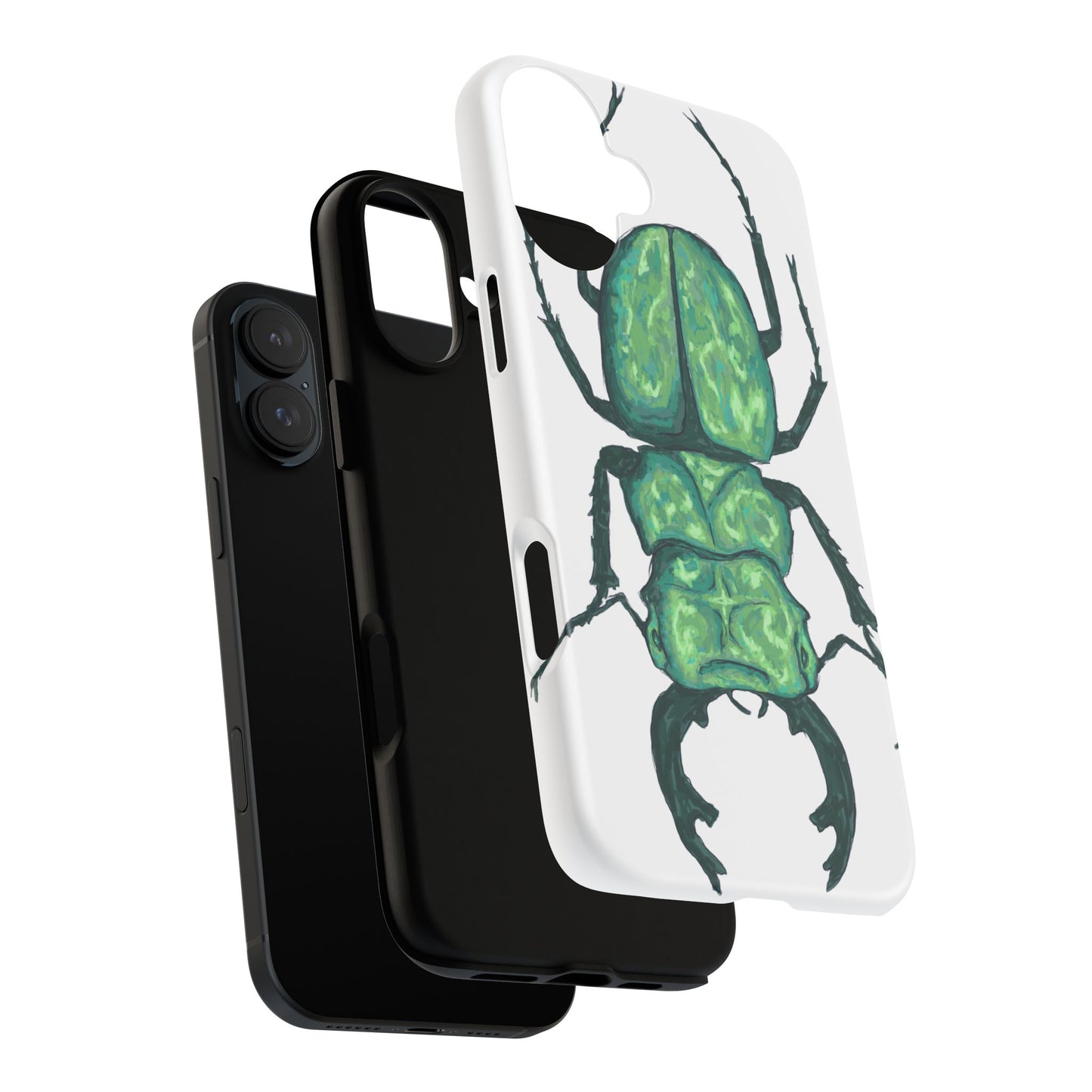 Green Beetle Phone Case - Tough Cases, Insect Lover Gift, Nature Lover Accessory, Unique Phone Cover, Eco-Friendly Design