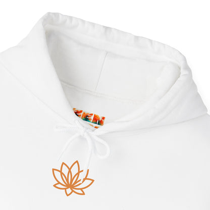 Serene Adventure Hoodie with Lotus Design, Eco-Friendly Sweatshirt for Outdoors, Yoga, Surfing, Beach Days, Mindfulness, Gift for Her, Gift for Him, Kayak Sweatshirt, Outdoor Designs