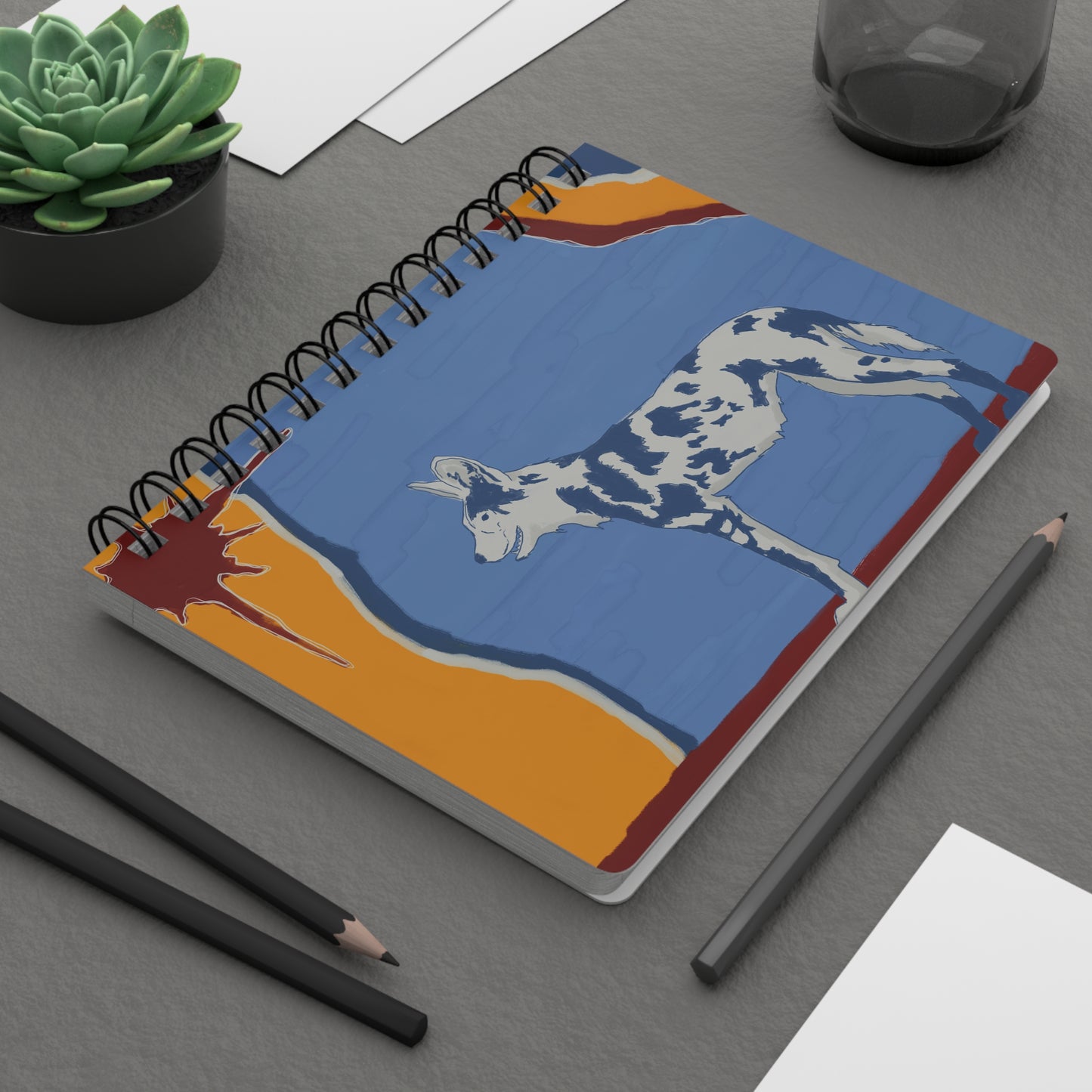 Painted Wolf Spiral Notebook