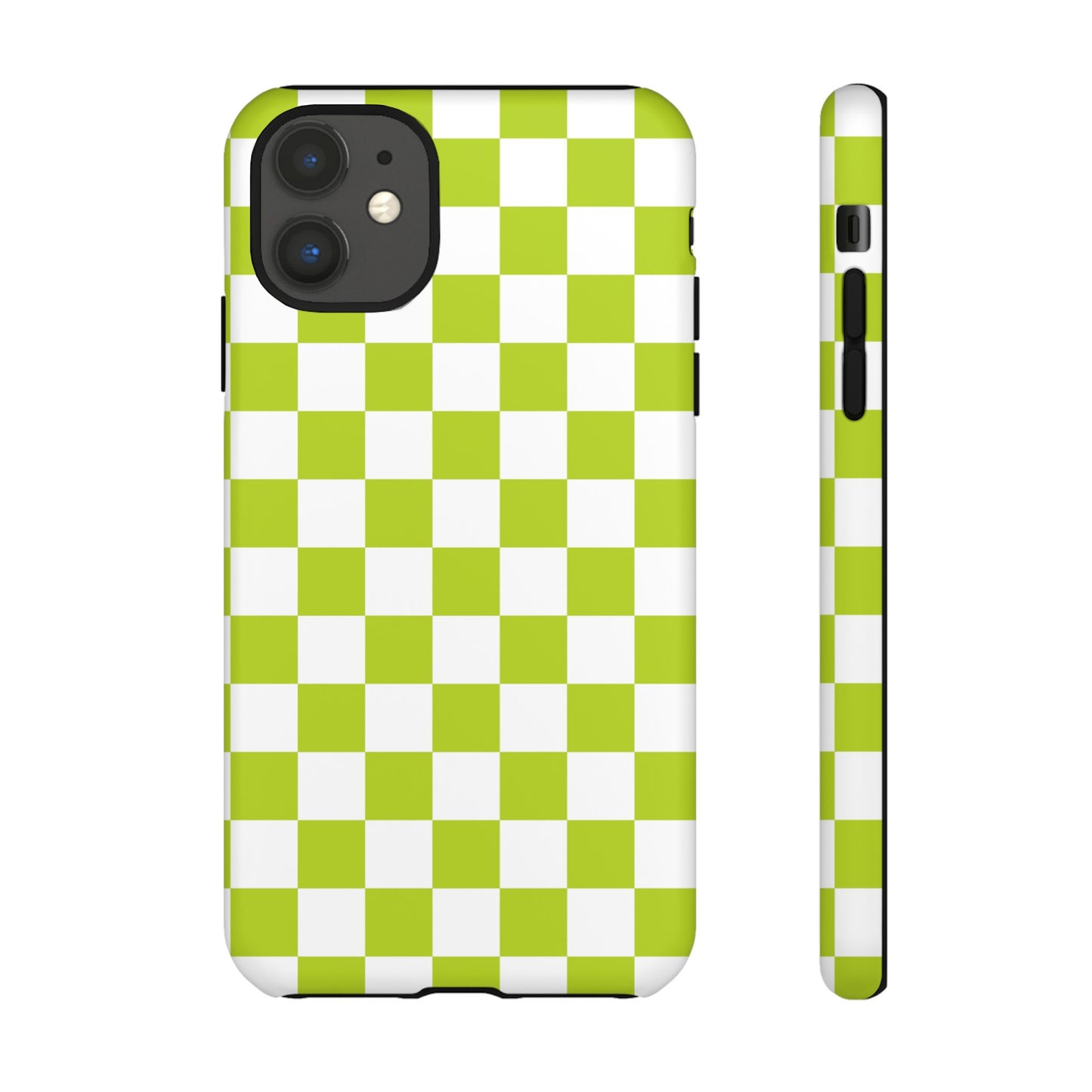 Lively Checker Pattern Phone Case | Tough Cases, Green Checkered Design, Unique Cell Phone Cover, Trendy Accessory, Gift Idea