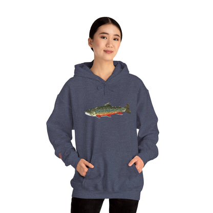 Trout Design Heavy Blend Hoodie, Fishing Gift, Outdoor Apparel, Comfortable Sweatshirt, Unisex Hoodie, Casual Fishing Wear