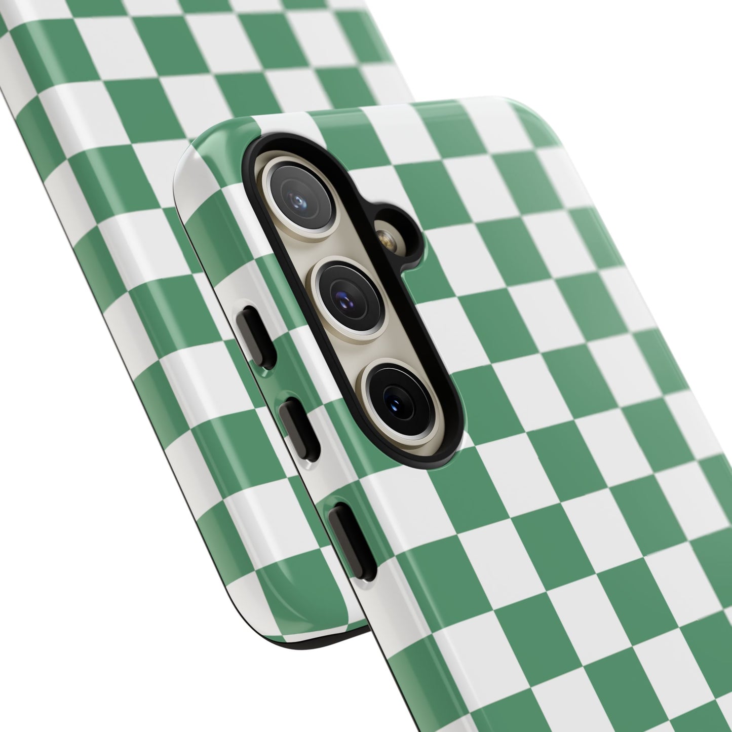 Stylish Phone Case - Green Checker Print, Trendy Phone Cover, Unique Gift, Modern Accessories, Eco-Friendly Case