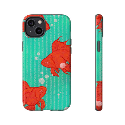 Vibrant Goldfish Phone Case, Colorful iPhone Cover, Ocean Vibe Accessory, Unique Gift for Fish Lovers, Cute Phone Cases
