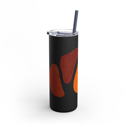 Modern Abstract Skinny Tumbler with Straws, Trendy Drinkware for Stylish Hydration, Ideal for Gifts, Home, and Parties