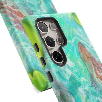 Watercolor Phone Case, Nature Lover Gift, Tough Phone Cover, Phone Accessory, Unique Design for Spring/Summer, Lily Pad, Fish Pond