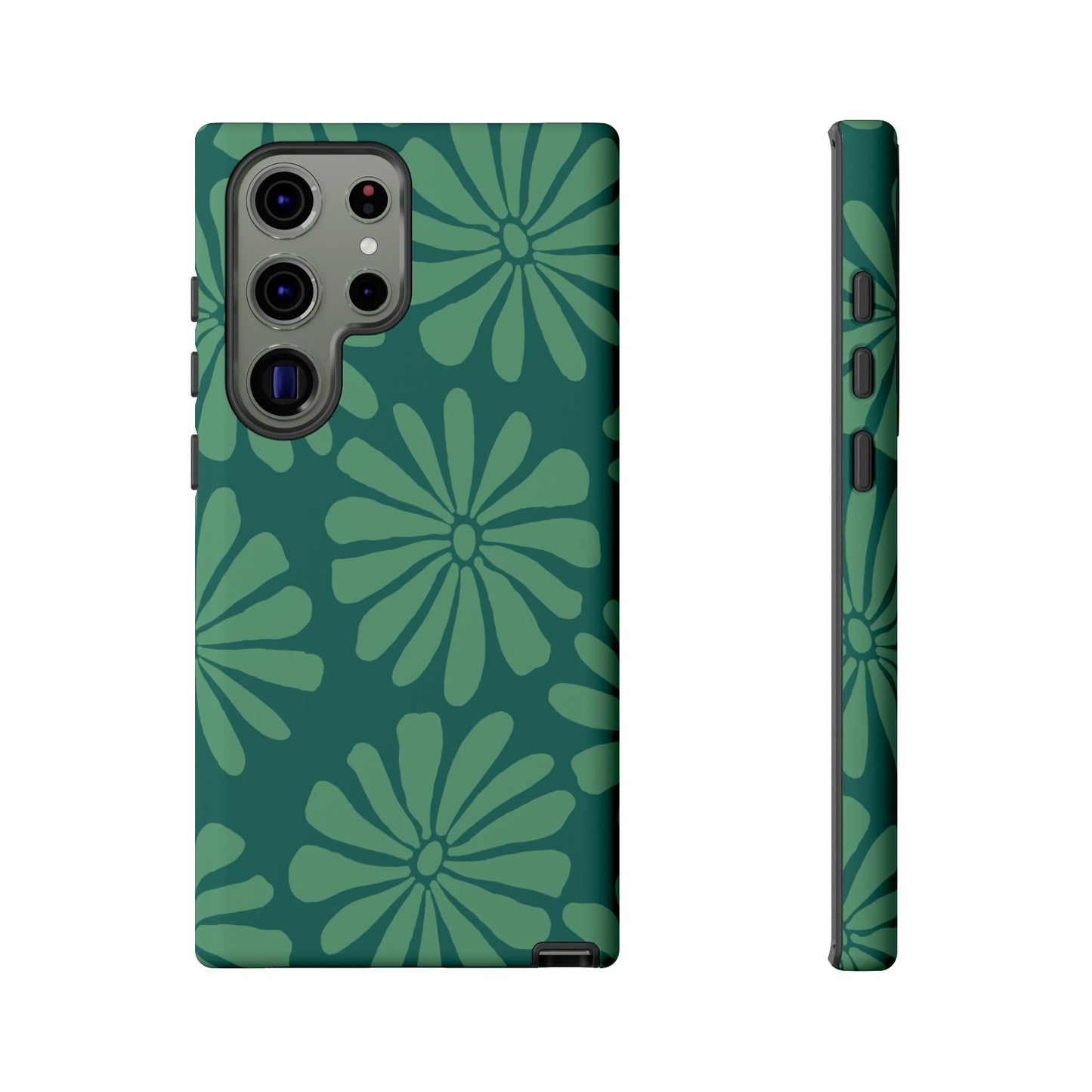 Stylish iPhone Case, Floral Phone Cover, Tough Phone Cases, Green Daisy Design, Unique Gift for Her, Spring Accessories