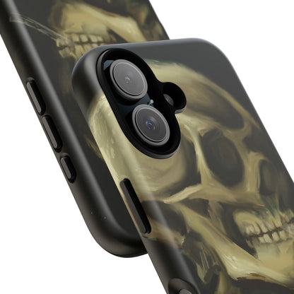 Skull Phone Case - Tough Cases, Macabre Style, Unique Accessories, Perfect for Halloween, Gothic Decor, Edgy Gift Idea | Van Gogh Reimagined, Abstract Twist on  Van Gogh's Skeleton with Burning Cigarette