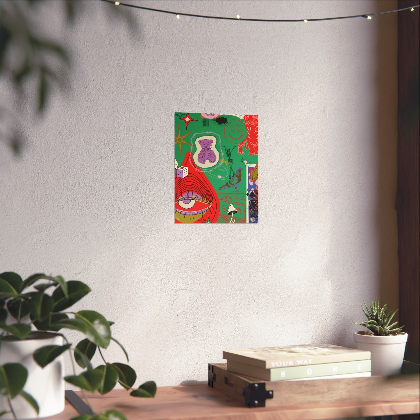 Vibrant Matte Vertical Posters, Retro Wall Art, Playful Home Decor, Unique Gift for Art Lovers, Perfect for Parties and Celebrations