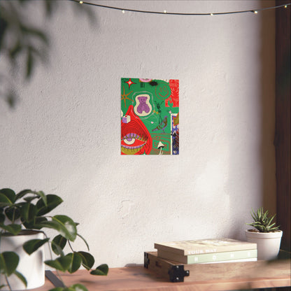 Vibrant Matte Vertical Posters, Retro Wall Art, Playful Home Decor, Unique Gift for Art Lovers, Perfect for Parties and Celebrations