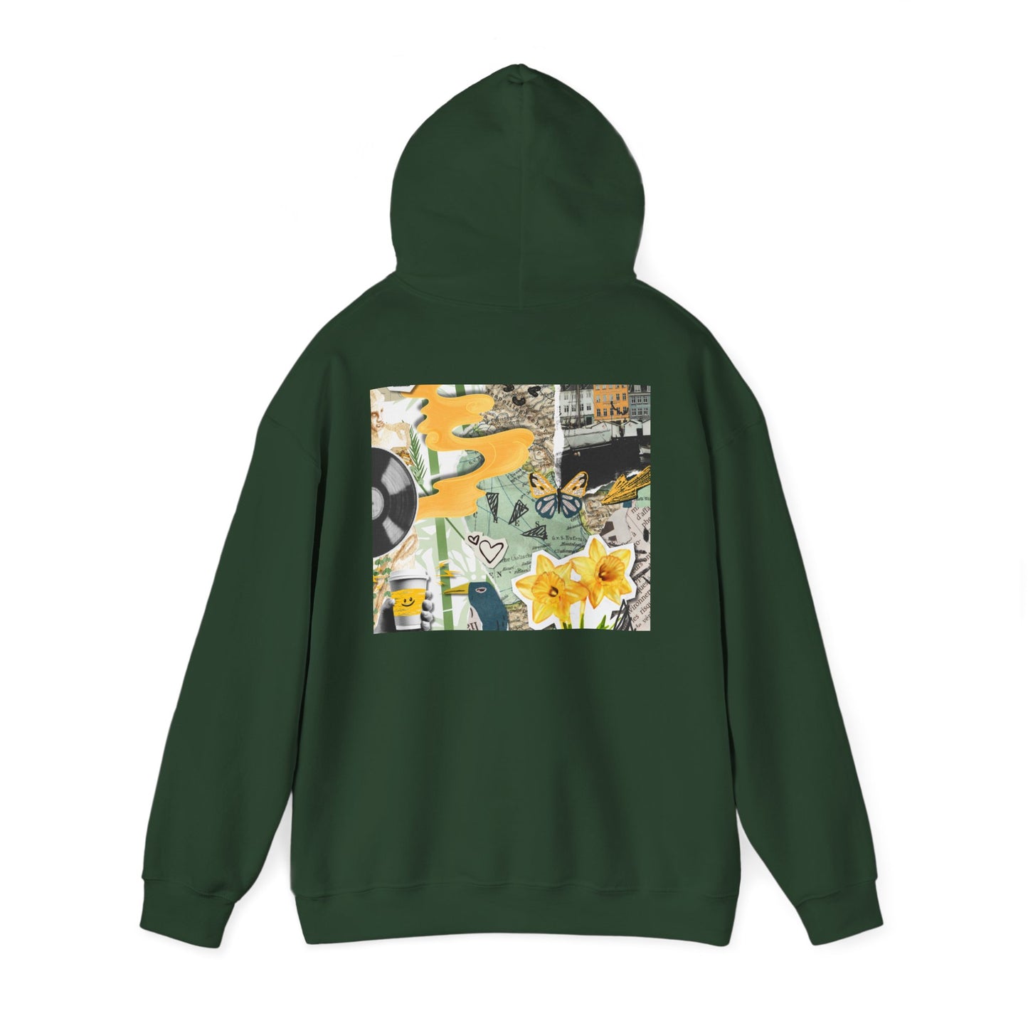Lotus Flower Unisex Hoodie: Cozy Sweatshirt, Gift for Yoga Lovers, Meditation Apparel, Casual Streetwear, Nature-Inspired Wear, Artsy Collage, Cool Crewnecks