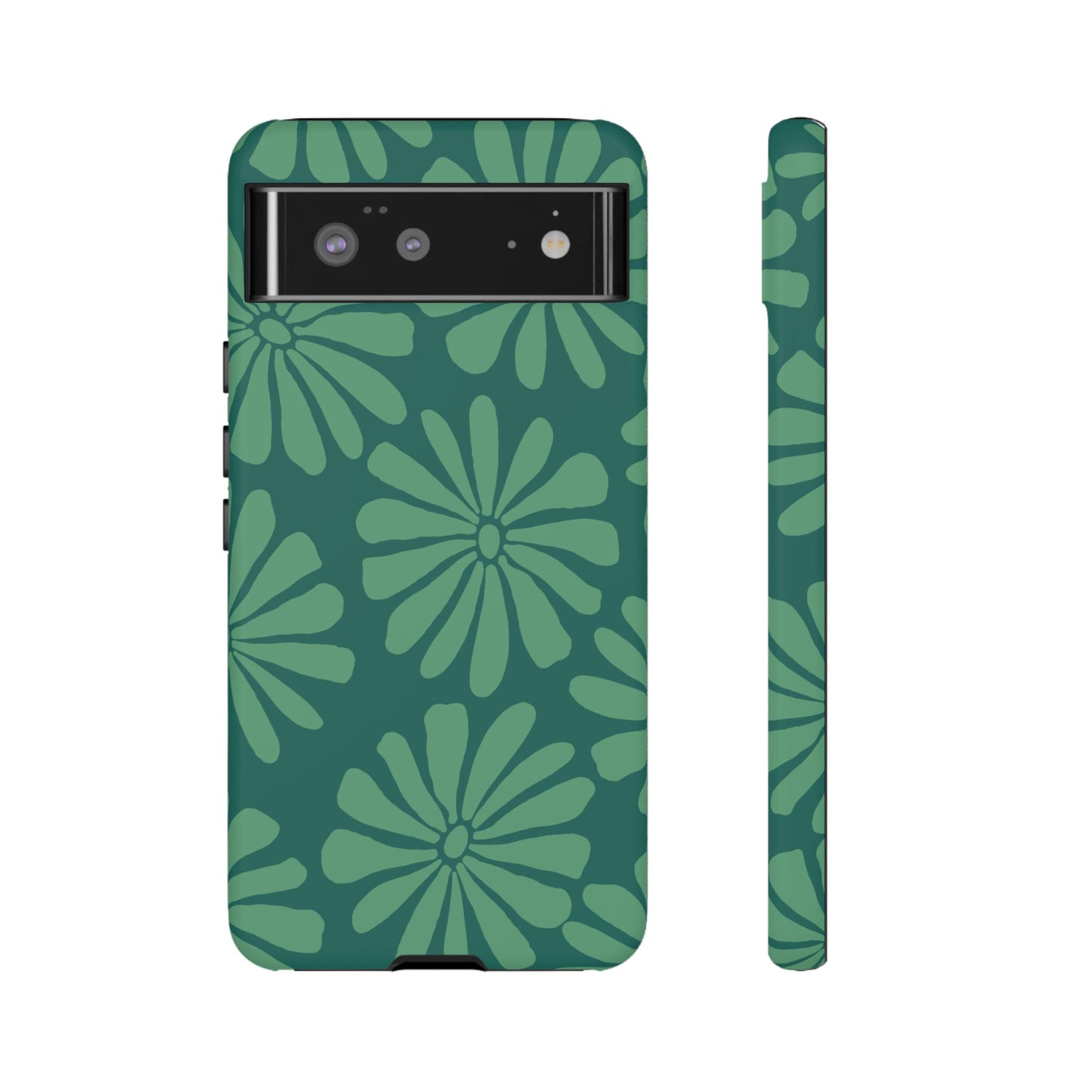 Stylish iPhone Case, Floral Phone Cover, Tough Phone Cases, Green Daisy Design, Unique Gift for Her, Spring Accessories