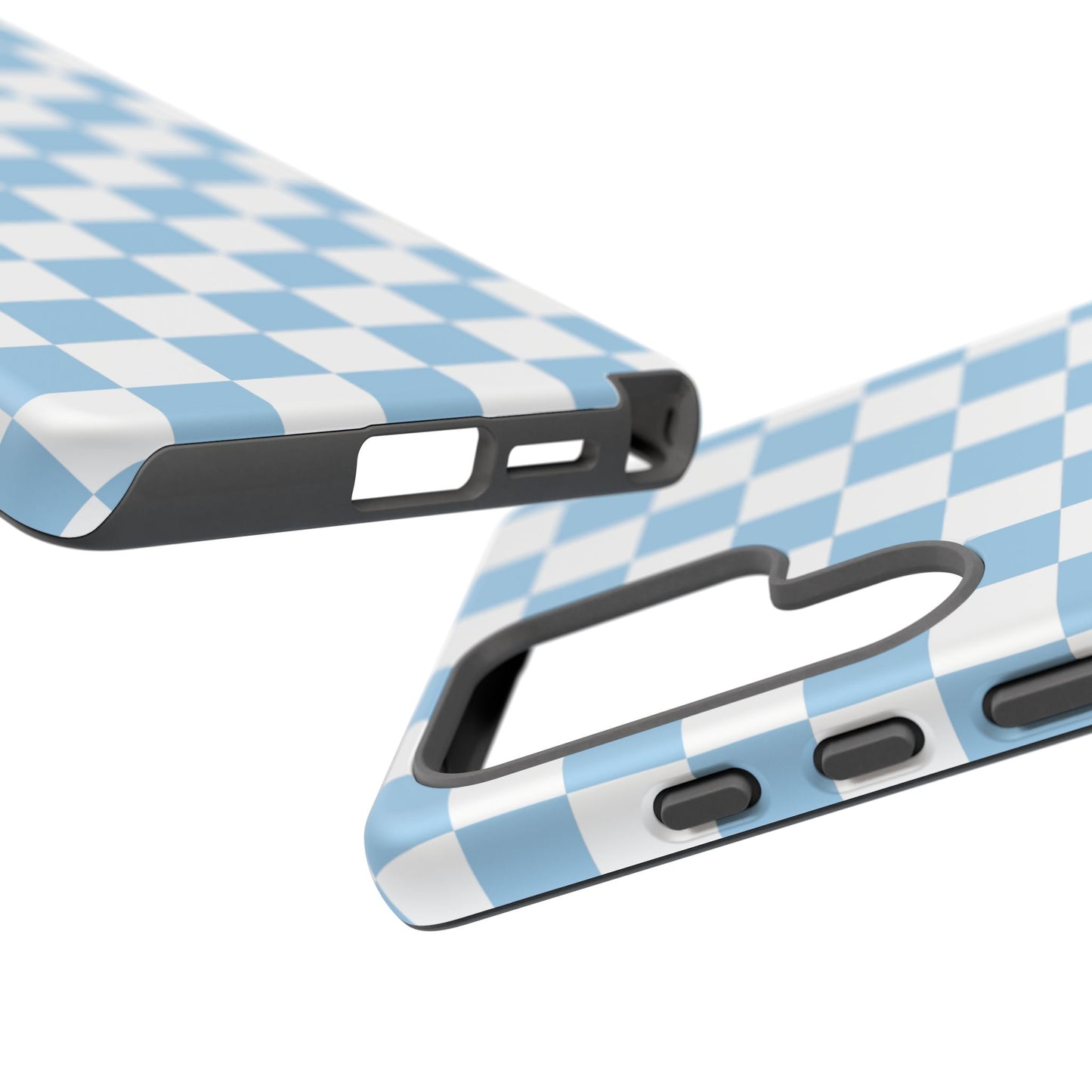 Blue Checkered Phone Case, Tough Phone Cover, Stylish Mobile Protector, Unique Gift for Him/Her, Trendy Accessories for Holidays