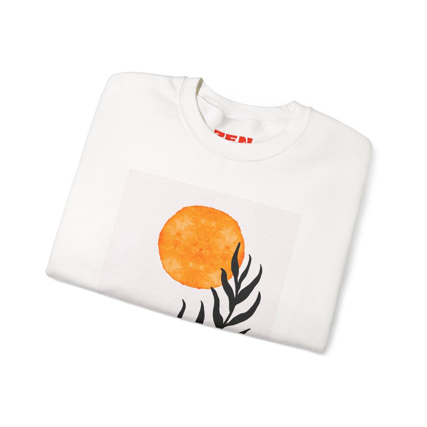 Bohemian Sun & Leaf Crewneck Sweatshirt, Cozy Unisex Sweatshirt, Nature-Inspired Apparel, Fall Fashion, Gift for Nature Lovers