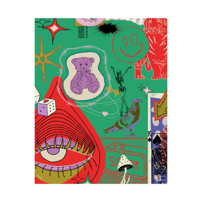 Vibrant Matte Vertical Posters, Retro Wall Art, Playful Home Decor, Unique Gift for Art Lovers, Perfect for Parties and Celebrations