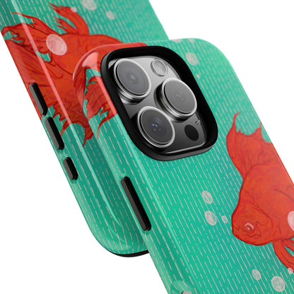 Vibrant Goldfish Phone Case, Colorful iPhone Cover, Ocean Vibe Accessory, Unique Gift for Fish Lovers, Cute Phone Cases