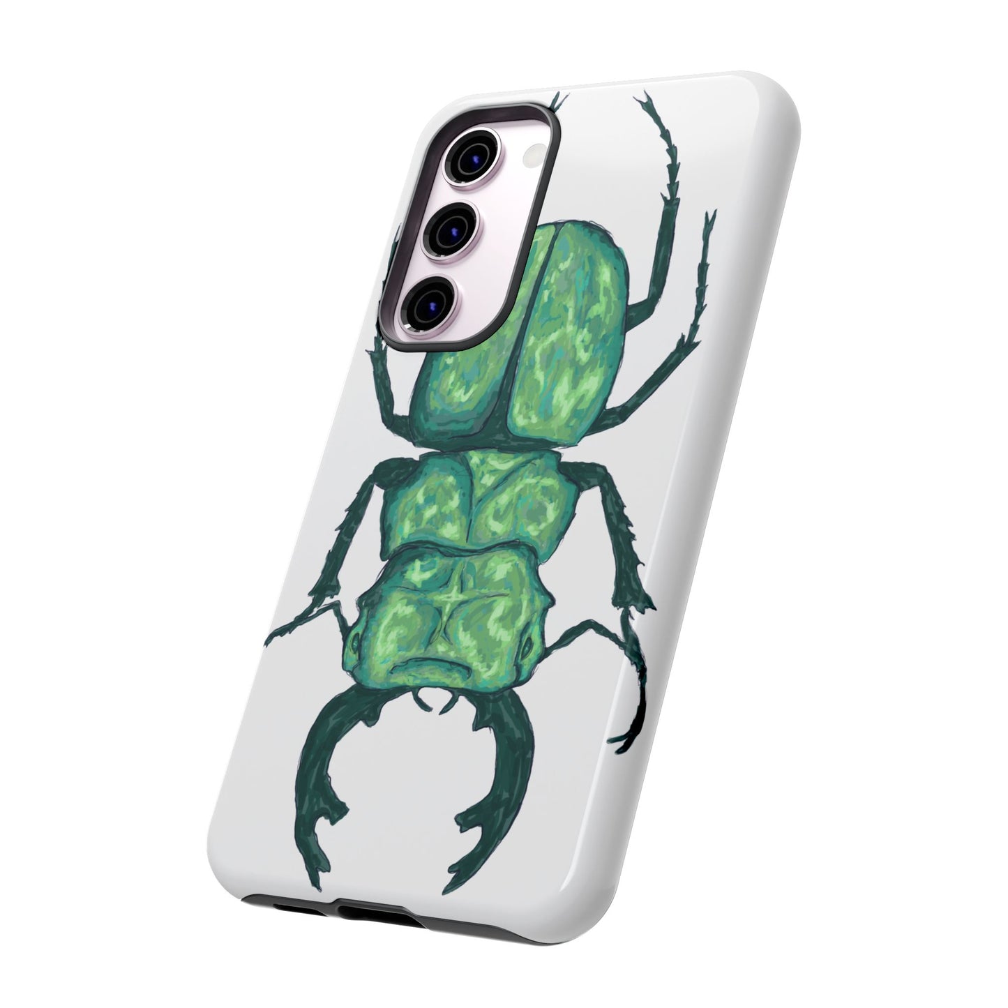 Green Beetle Phone Case - Tough Cases, Insect Lover Gift, Nature Lover Accessory, Unique Phone Cover, Eco-Friendly Design