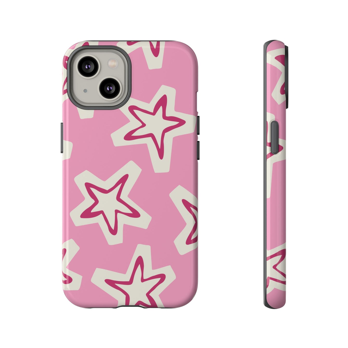 Starry Pink Phone Case | Tough Cases for Trendy Protection, Cute Gift, Fun Design, Holiday Match, Everyday Use