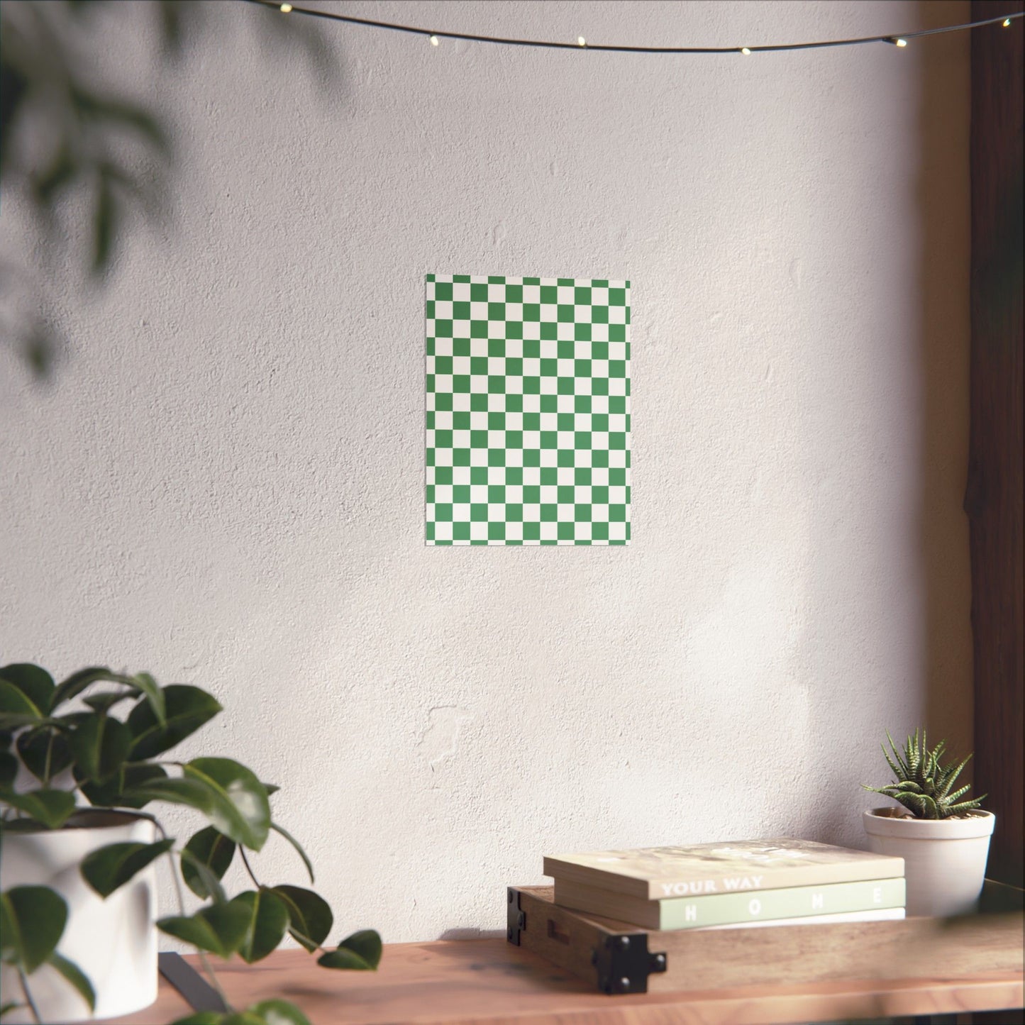 Green Checkerboard Matte Vertical Posters | Home Decor, Wall Art, Living Room Accent, Patterned Prints, Gift for Art Lovers